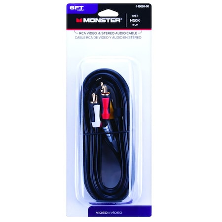 Monster Cable Just Hook It Up 6 ft. L Video & Stereo Audio Cable RCA 140060-00