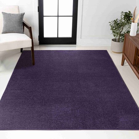 Jonathan Y Haze Solid Low-Pile Purple 3 ft. x 5 ft. Area Rug SEU100N-3