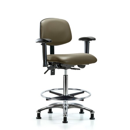 Blue Ridge Ergonomics Vinyl Chair, Vinyl, Adjustable Arms BR-VHBCH-CR-T1-A1-CF-RG-8809