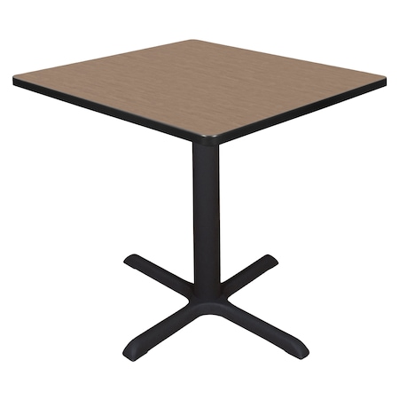 Regency Square Cain Small X-Base Breakroom Table, 30 in W, 30 in L, Noble Oak TB3030NO