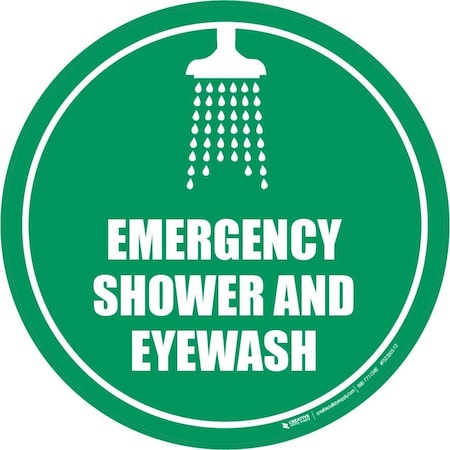 Creative Safety Supply Emergency Shower and Eyewash, Floor Sign, 36in x 36in FS22003-36