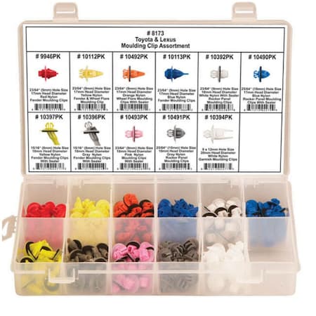Disco Automotive Hardware TOYOTA&LEXUS MLDG. CLIP ASSORTMENT 8173