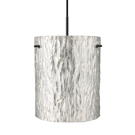 Besa Lighting Besa Tamburo 8 Pendant, Stone Gold Foil, Black Finish, 1x 11W LED 1JT-4006SS-LED-BK