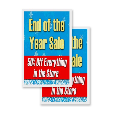 Signmission End Of The Year Sale 50% Off Everything, Vinyl Decals Only 24 Inch x 36 Inch, Vinyl Decal, 2PK DSB-2436-2PACK-EndOfTheYearSale50%OffEve