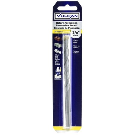 Vulcan Drill Bit, 3/8 in Dia, 6 in OAL, Percussion, Spiral Flute, Straight Shank 202731OR