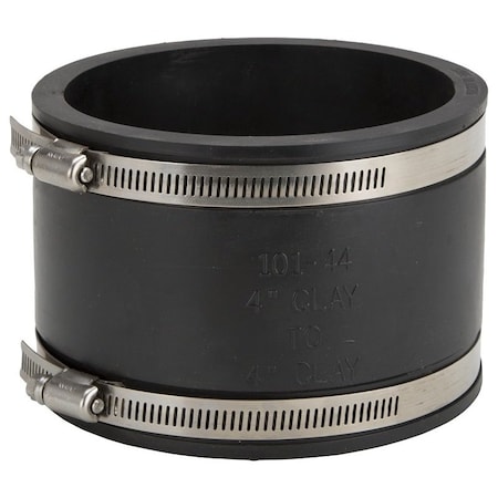 Prosource Coupling, 4 x 4 in, PVC, Black KJ-018