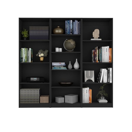 Homeroots 71" Black Five Tier Bookcase 546343