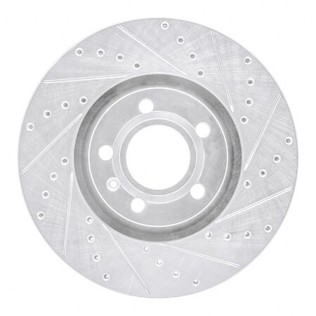 Dynamic Friction Co DFC Brake Rotor - Drilled and Slotted - Silver 631-73044R