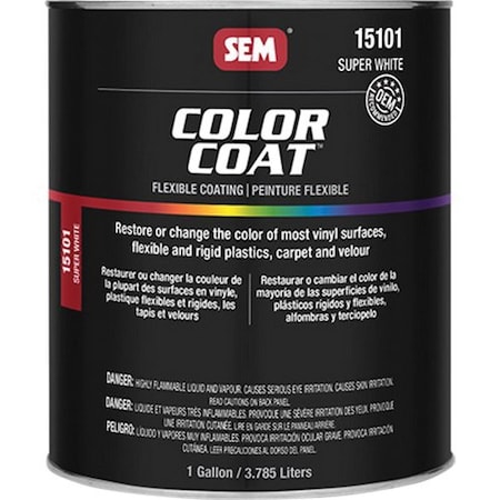 Sem Color Coat Flexible Coating Mixing System, 1 gallon Can, Super White, 24 hr Curing, Liquid 15101