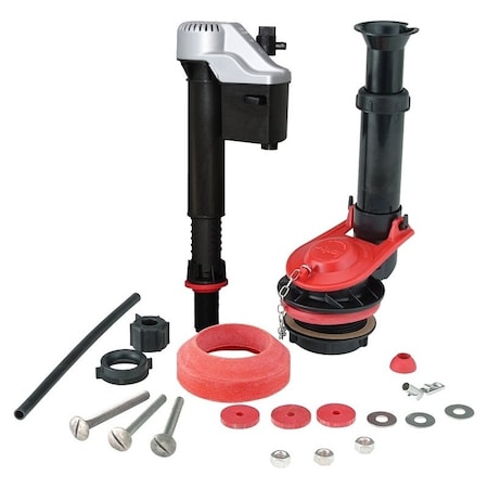 Korky Toilet Repair Kit, Plastic/Rubber, Black/Red, For: Fix Leaking, Noisy or Running Toilet in 1 Trip 4010MP/PK