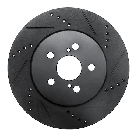 Dynamic Friction Co DFC Brake Rotor - Drilled and Slotted - Black 633-76155R