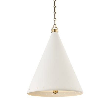 Hudson Valley Lighting Mark D. Sikes X Plaster No.1 2 Light Pendant 20 In. Aged Brass/White Plaster MDS402-AGB/WP