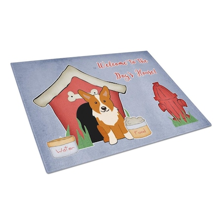 Carolines Treasures Dog House Collection Corgi Glass Cutting Board, Large BB2854LCB