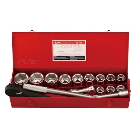 Genius Tools 15PC 1in Dr. Metric Hand Socket Set GS-815M