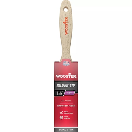 Wooster SILVER TIP 1-1/2'' Flat Sash Varnish And Paint Brush 5222-1 1/2