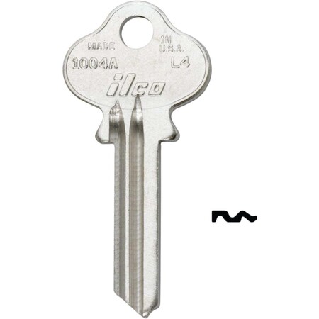 Kaba Ilco Lockwood Nickel Plated House Key, L1 / 1004, 10PK AL3704800B