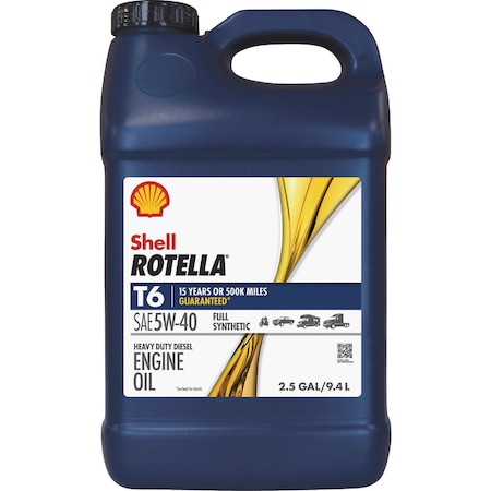 Rotella Shell T6 Full Synthetic 5W-40 Diesel Engine Oil 2.5 Gal. 550046215