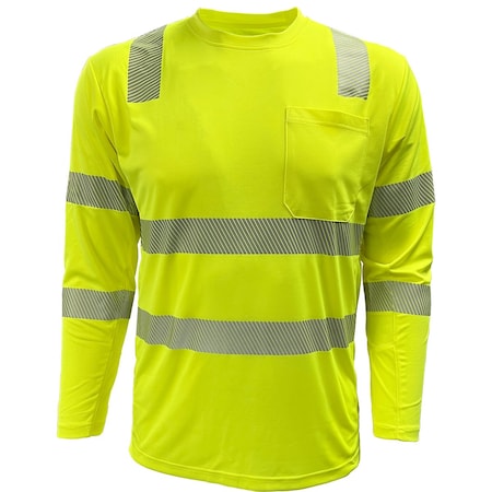 Reflective Apparel ANSI Type R Class 3 Long Sleeve T-Shirt with COOLMAX Technology 204CMPS-LM-4X