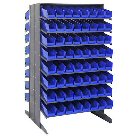 Quantum Storage Systems DOUBLE SIDED PICK RACK W/128 BLUE BINS QPRD-103BL