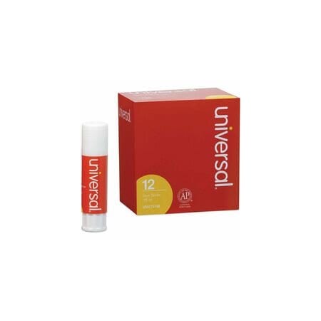 Universal Glue Stick, .28 oz., Stick, Clear, 12PK UNV75748