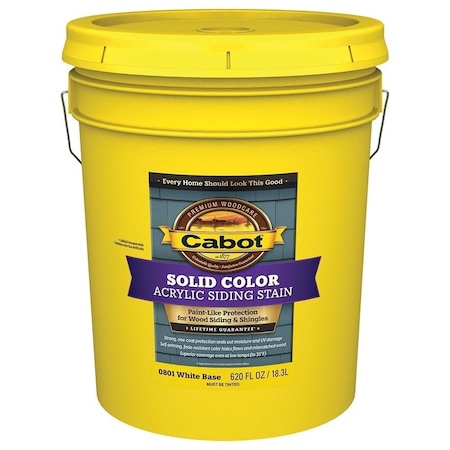 Cabot 800 Series 1400000008 Solid Color Siding Stain, Natural Flat, Liquid, 5 gal, Can 801