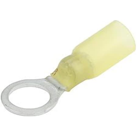 Allstar Performance 12-10 Gauge Heat Shrink Ring Terminal with 0.37 in. Hole, Yellow, 10PK ALL76086