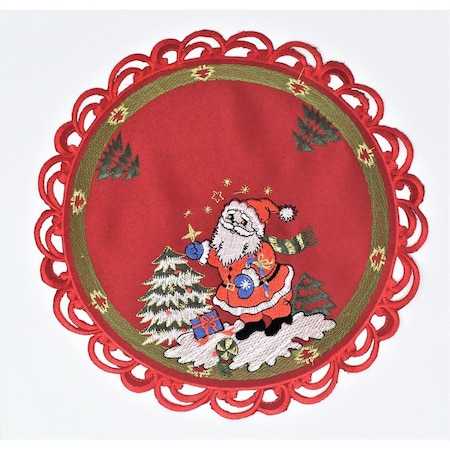 Sinobrite 16 in. Santa Claus with Gift Box Doily H8680-016