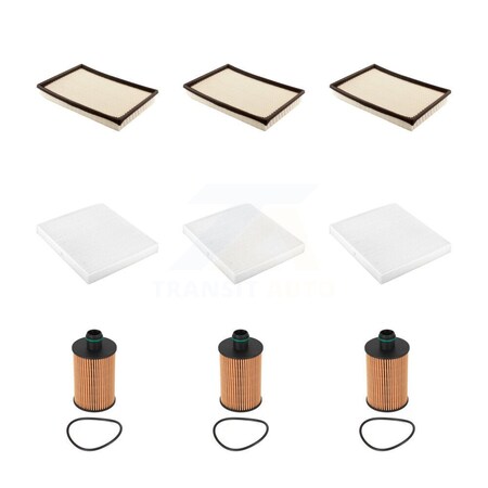 Pur 3x Air + 3x Cabin + 3x Engine Cartridge Oil Filter 9 Total Kit For 14-15 Ram 1500 3.0L KFM-101765