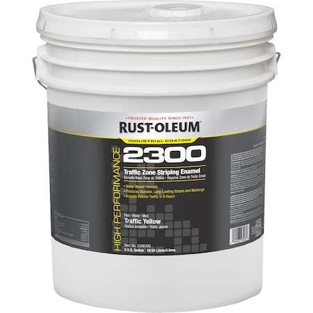 Rust-Oleum Traffic Zone Striping Paint, 5 gal., Yellow, Water -Based 2348300