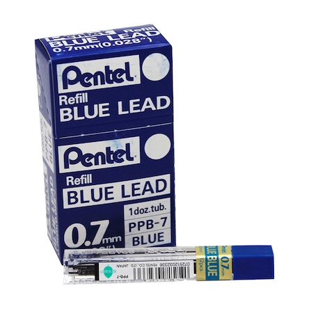 Pentel Refill Lead Blue (0.7mm) Fine, 12 Pieces, PK12 PPB7