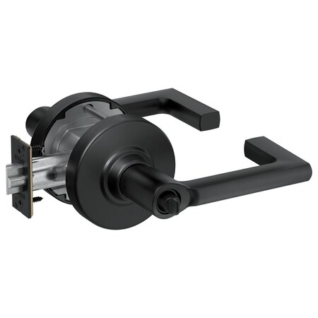 Schlage Grade 1 Entrance Cylindrical Lock, Conventional Cylinder, Longitude Lever with Rose, Matte Black PC53P LON 622