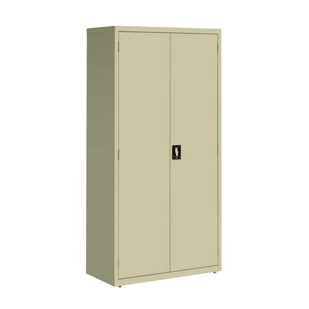 Hirsh Storage Cabinet, 72 in H, 36 in W, 18 in D, Recessed Twist, Keyed, Putty, 4 Shelves 22004