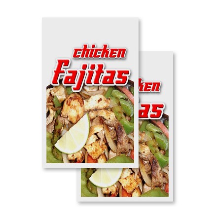 Signmission Chicken Fajitas, Vinyl Decals Only 24 Inch x 36 Inch, Vinyl Decal, 2PK DSB-2436-2PACK-Chicken Fajitas