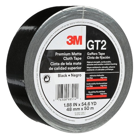 3M Abrasives Cloth Gaffers Tape, Black, 48mm x 50m 98514