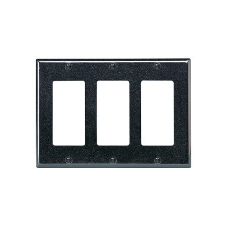 Leviton Decora Wallplate, Midway Size, Gang 3, Gray PJ263-GY