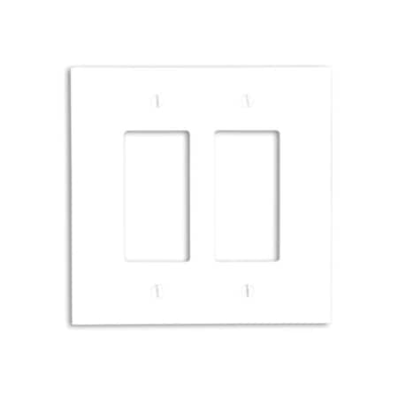 Leviton WallPlate, Decorator-Rocker, White, Plastic 88602