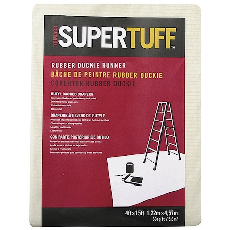 Trimaco Drop Cloth, 23 mil, Rubber, 15 ft L 80208