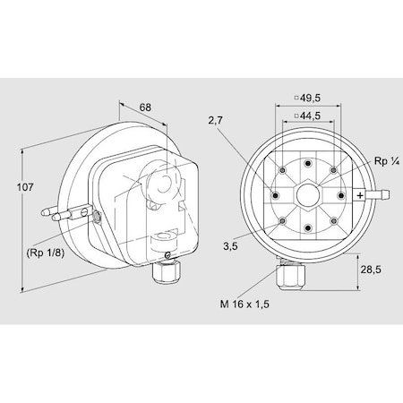 Honeywell Kromschroder SW, PRESS, AIR, DL3A 3Z, 0, 3 3 MBAR, IP54, MAX KS84444402