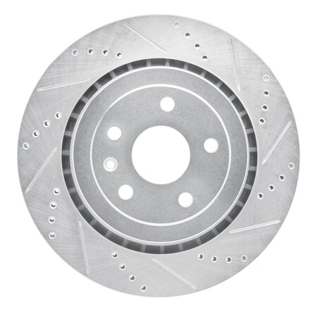 Dynamic Friction Co DFC Brake Rotor - Drilled and Slotted - Silver 631-47074R