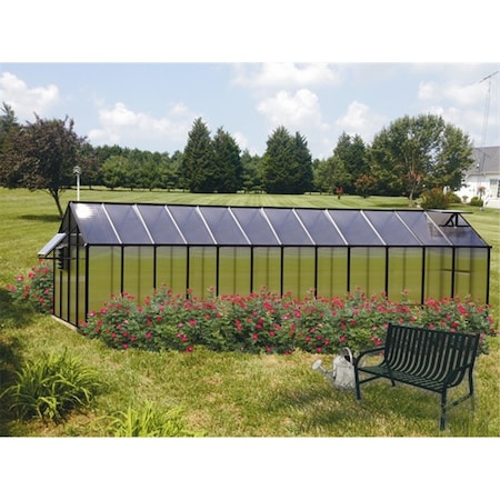 Riverstone Industries Monticello  8 x 24 Ft. Greenhouse- Black - Mojave MONT-24-BK-MOJAVE