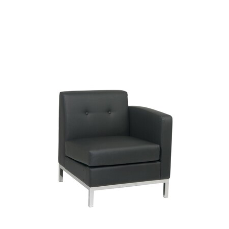 Osp Home Furnishings Wall Street Armchair Right Arm Facing, Black WST51RF-B18