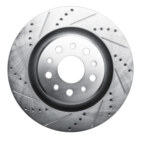 Dynamic Friction Co DFC Brake Rotor - Drilled and Slotted - Silver 631-79010L