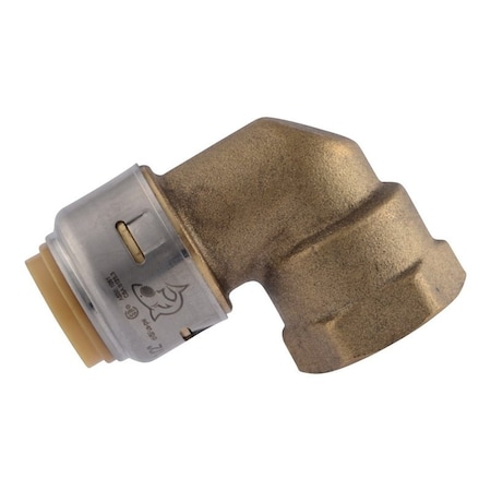 Sharkbite Adapter Elbow, 1/2 in PTC x 1/2 in FNPT, Brass, 200 psi Pressure UR308A