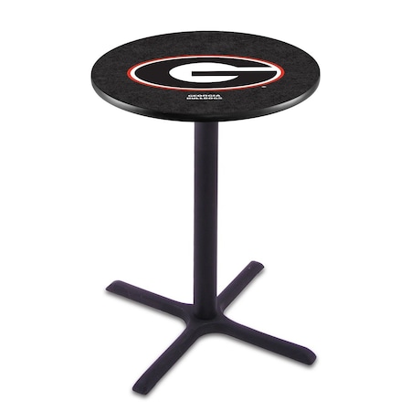 Holland Bar Stool Co 42" Blk Wrinkle Georgia "G" Pub Table, 36" dia. Top L211B4236GA-G