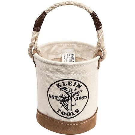 Klein Tools Bucket Bag, White, Mini Leather, 1 Pockets 5104MINI