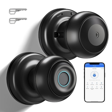 Wrightmaster 3 in 1 Corded Aluminum Smart Lock Deadbolt, Keyless Entry Door Lock with Fingerprint Digital, APP C ZR-S01T-BK