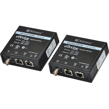 Altronix PoE Switch Kit, 3-1/2" D x 3-1/2" W, Black EBRIDGE100RMT