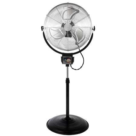 Optimus 20 Inch Industrial Grade HV Oscillating Stand Fan with Chrome Grill F-4205