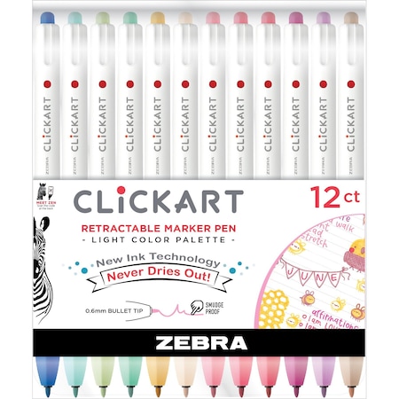 Clickart Retractable Marker Pen, Light 69712