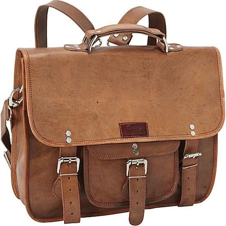 Sharo Wide Three-in-One Backpack Brief & Messenger Bag, Brown B-600